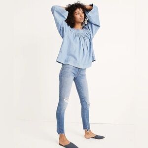 Madewell 9" Mid Rise Skinny Jeans in Frankie Wash: Torn Knee Edition 25